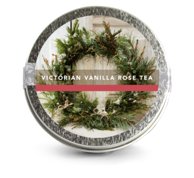 victorian vanilla rose holiday wreath mini tin