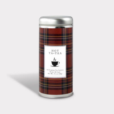 Holiday Red Tartan Tall Tin Tea Gift