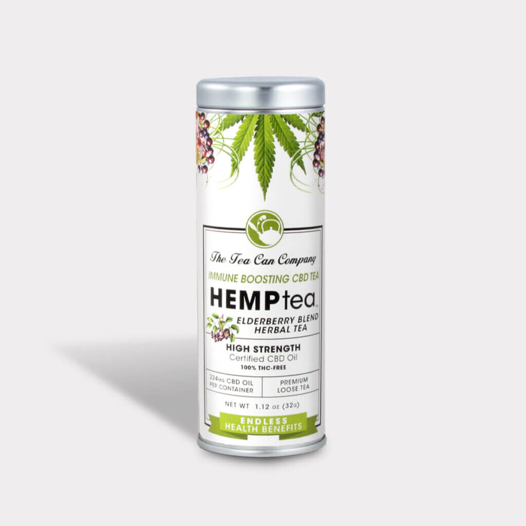 Healthy The Tea Can Company HEMPtea Immune Boosting High Strength CBD Elderberry Herbal Blend Tea