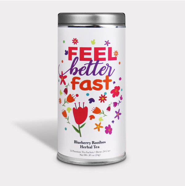 Happy Flowers Feel Better Fast<br>Blueberry Rooibos Herbal Tea