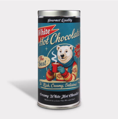 Festive White Poloar Bear White Hot Chocolate Gift